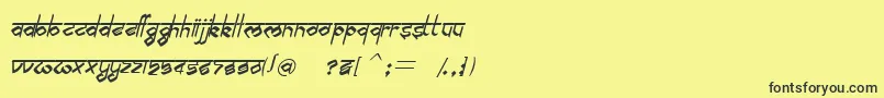 BilingmimarathiItalic-Schriftart – Schwarze Schriften auf gelbem Hintergrund