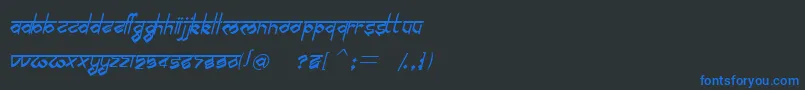 BilingmimarathiItalic Font – Blue Fonts on Black Background