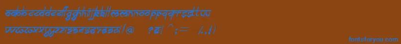 BilingmimarathiItalic-fontti – siniset fontit ruskealla taustalla