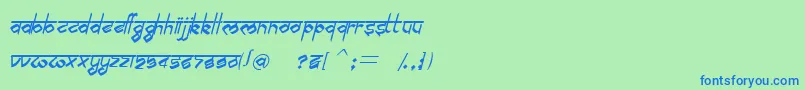 BilingmimarathiItalic Font – Blue Fonts on Green Background