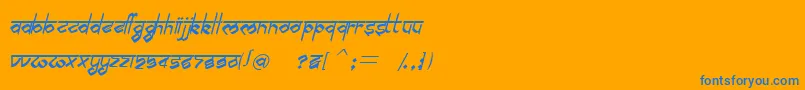 フォントBilingmimarathiItalic – オレンジの背景に青い文字