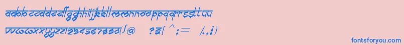 BilingmimarathiItalic-fontti – siniset fontit vaaleanpunaisella taustalla
