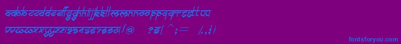 BilingmimarathiItalic-fontti – siniset fontit violetilla taustalla