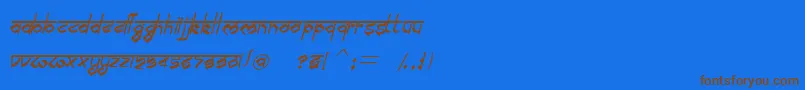 BilingmimarathiItalic Font – Brown Fonts on Blue Background