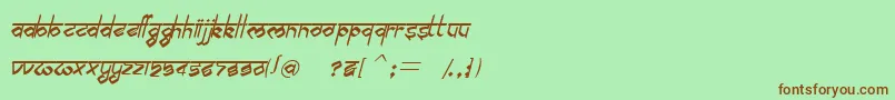 BilingmimarathiItalic-fontti – ruskeat fontit vihreällä taustalla