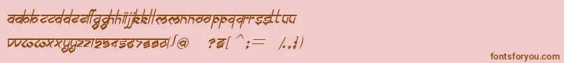 BilingmimarathiItalic Font – Brown Fonts on Pink Background