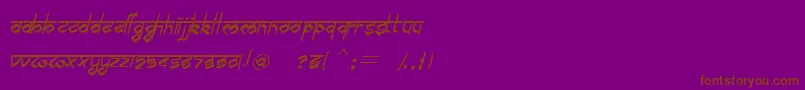 Шрифт BilingmimarathiItalic – коричневые шрифты на фиолетовом фоне