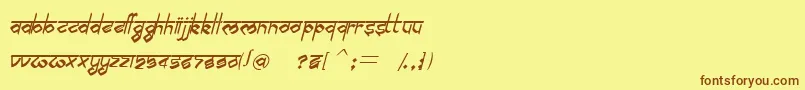 BilingmimarathiItalic Font – Brown Fonts on Yellow Background