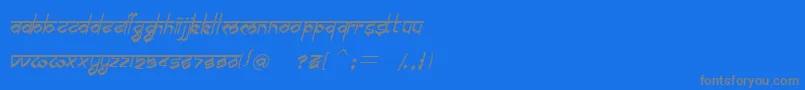 BilingmimarathiItalic-fontti – harmaat kirjasimet sinisellä taustalla