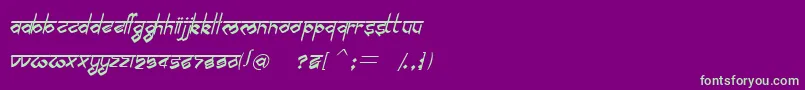 BilingmimarathiItalic-fontti – vihreät fontit violetilla taustalla