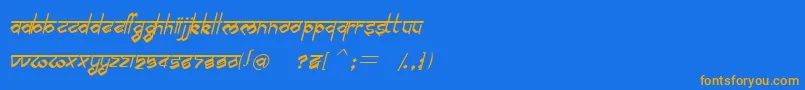 Шрифт BilingmimarathiItalic – оранжевые шрифты на синем фоне