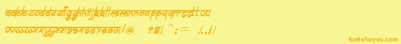 フォントBilingmimarathiItalic – オレンジの文字が黄色の背景にあります。