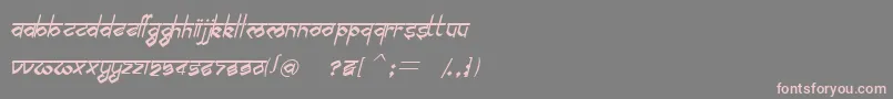 Шрифт BilingmimarathiItalic – розовые шрифты на сером фоне