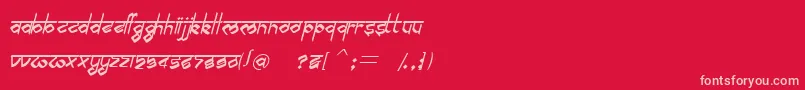 BilingmimarathiItalic-Schriftart – Rosa Schriften auf rotem Hintergrund