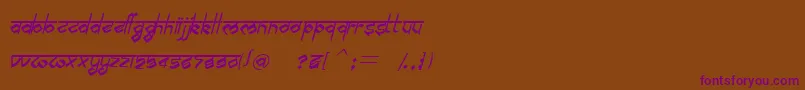 Шрифт BilingmimarathiItalic – фиолетовые шрифты на коричневом фоне