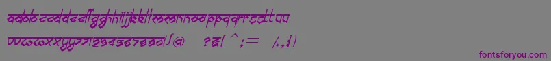 フォントBilingmimarathiItalic – 紫色のフォント、灰色の背景