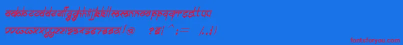 フォントBilingmimarathiItalic – 赤い文字の青い背景