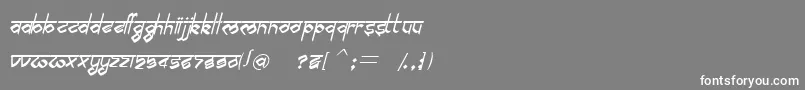 BilingmimarathiItalic-Schriftart – Weiße Schriften auf grauem Hintergrund