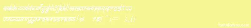 Шрифт BilingmimarathiItalic – белые шрифты на жёлтом фоне
