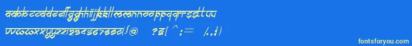 Шрифт BilingmimarathiItalic – жёлтые шрифты на синем фоне