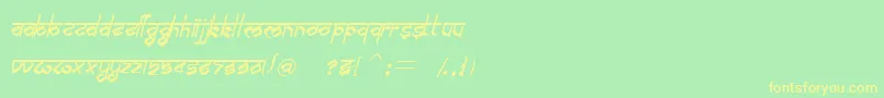 BilingmimarathiItalic-fontti – keltaiset fontit vihreällä taustalla