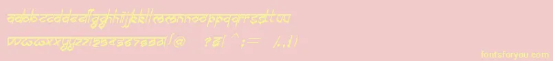フォントBilingmimarathiItalic – 黄色のフォント、ピンクの背景