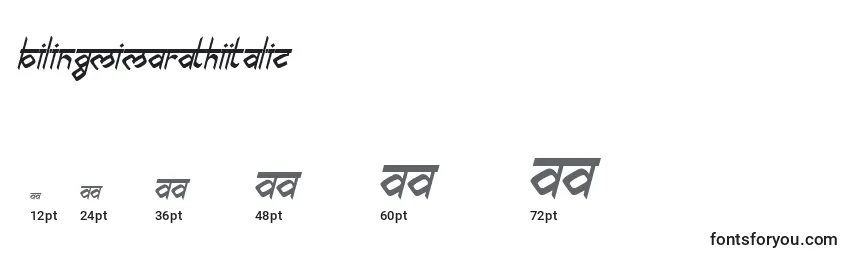 BilingmimarathiItalic Font Sizes