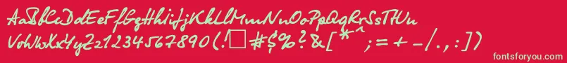 Olgactt Font – Green Fonts on Red Background