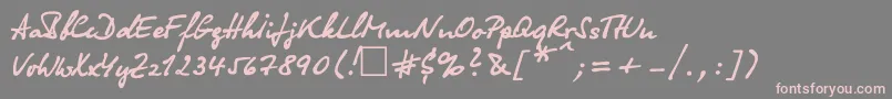 Olgactt-Schriftart – Rosa Schriften auf grauem Hintergrund