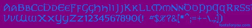 フォントEire – 紫色の背景に青い文字