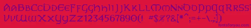 Eire Font – Purple Fonts on Red Background