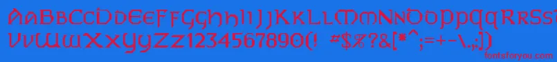 Eire Font – Red Fonts on Blue Background