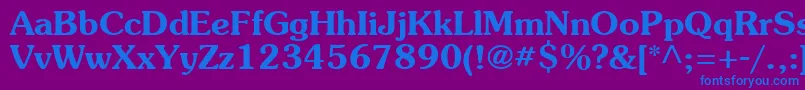 Agsou14-fontti – siniset fontit violetilla taustalla