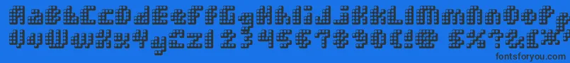 DoubleStrike Font – Black Fonts on Blue Background