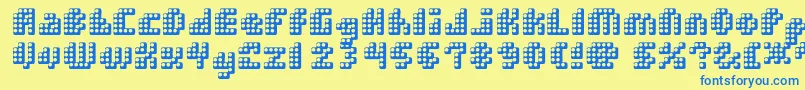 DoubleStrike Font – Blue Fonts on Yellow Background