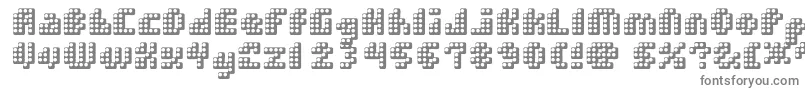 DoubleStrike-Schriftart – Graue Schriften auf weißem Hintergrund