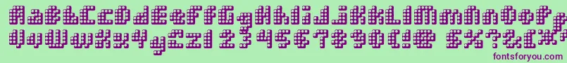 DoubleStrike Font – Purple Fonts on Green Background