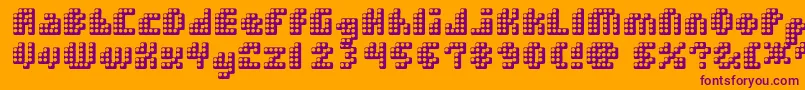 DoubleStrike Font – Purple Fonts on Orange Background