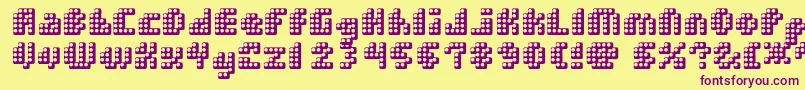 DoubleStrike Font – Purple Fonts on Yellow Background