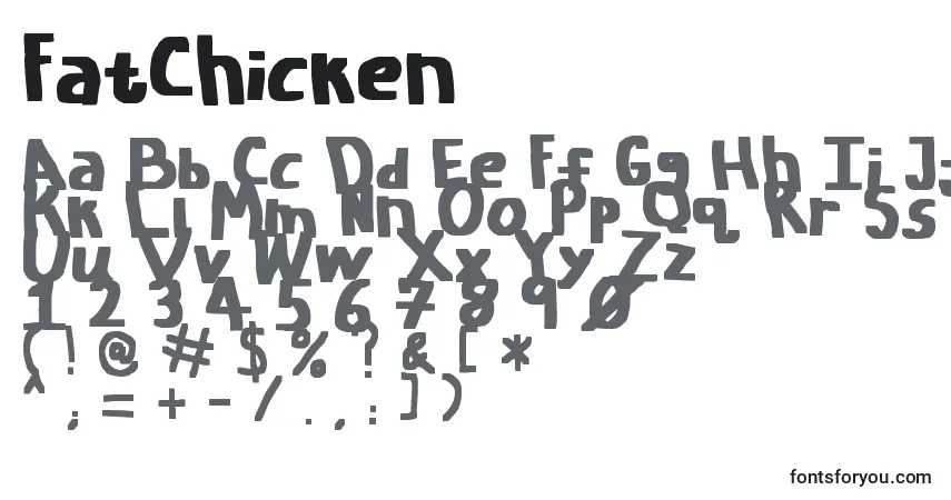 Czcionka FatChicken – alfabet, cyfry, specjalne znaki