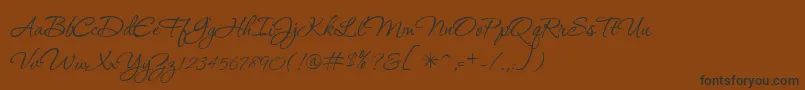 Czcionka P22Corinthia – czarne czcionki na brązowym tle