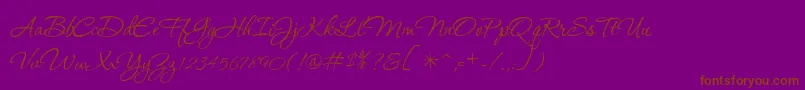 P22Corinthia-fontti – ruskeat fontit violetilla taustalla