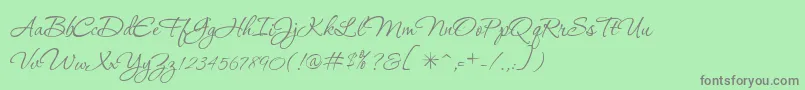 P22Corinthia Font – Gray Fonts on Green Background