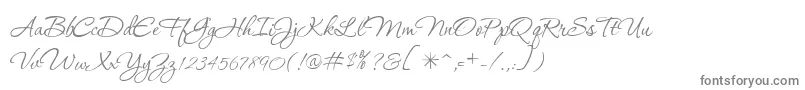 P22Corinthia-fontti – harmaat kirjasimet valkoisella taustalla