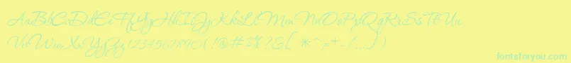 Czcionka P22Corinthia – zielone czcionki na żółtym tle