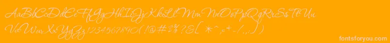 P22Corinthia Font – Pink Fonts on Orange Background
