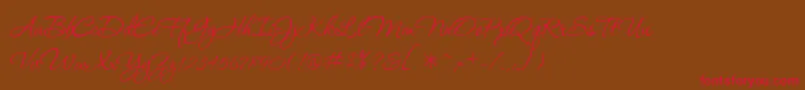 P22Corinthia Font – Red Fonts on Brown Background