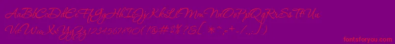 P22Corinthia Font – Red Fonts on Purple Background