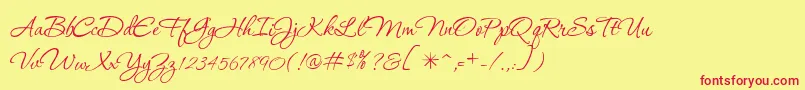 フォントP22Corinthia – 赤い文字の黄色い背景