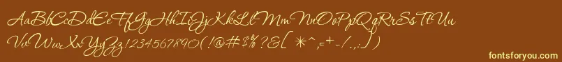 P22Corinthia Font – Yellow Fonts on Brown Background